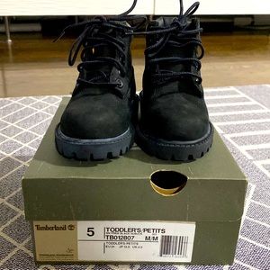 Brand new black Timberland boots, size 5